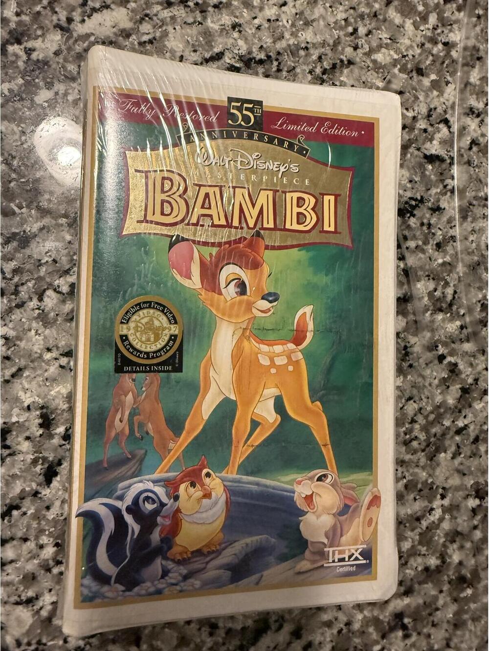 Disney Bambi VHS Factory Sealed 55th Anniversary Limited Edition Masterpiece